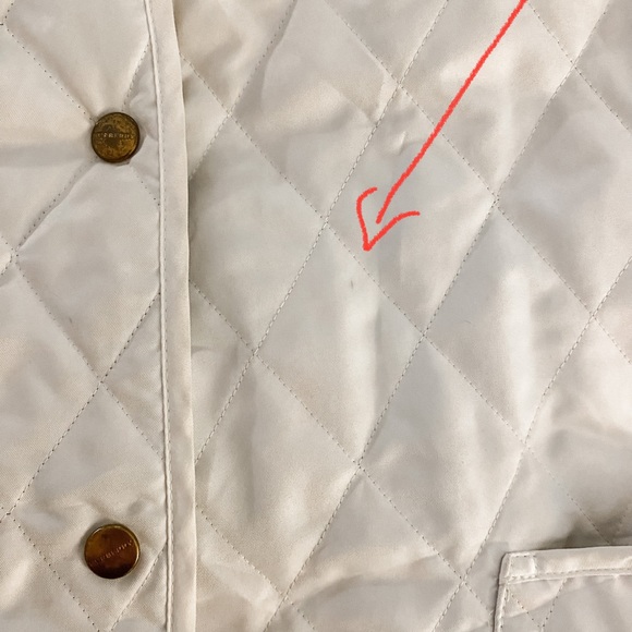 Authentic BURBERRY XS Quilted Barn Jacket, Cream Ivory Off-White - Picture 9 of 15